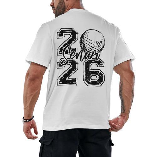 Senior 2026 Golf Player Heart Graduation Girls Teens Men's Back Print T-Shirt - Best Gift Smart
