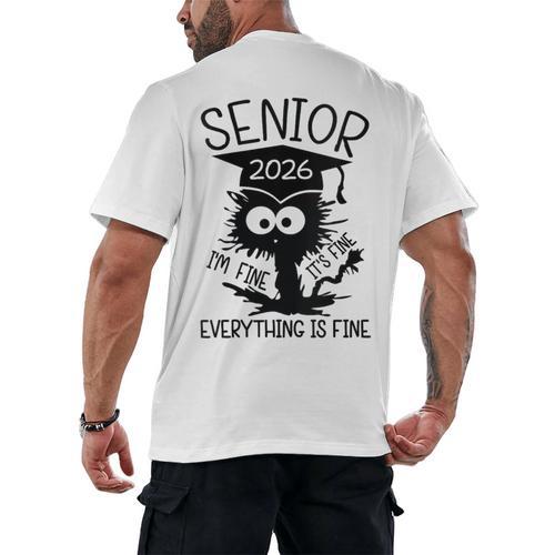 Senior 2026 High School College Graduation Year Class Of 26 Men's Back Print T-Shirt - Best Gift Smart
