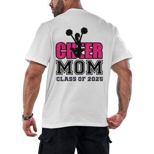Senior Cheerleader Mom Cheer Class Of 2025 Graduation Women Men's Back Print T-Shirt - Best Gift Smart
