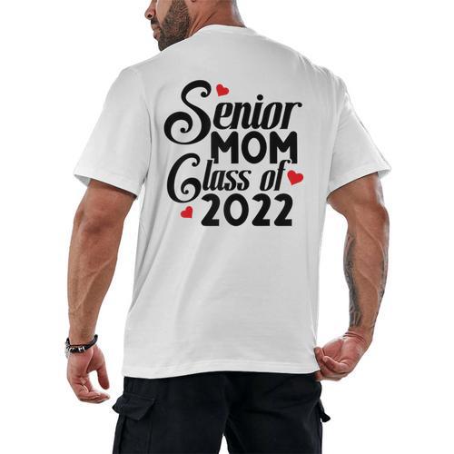 Senior Class Of 2022 School Graduation Mom Men's Back Print T-Shirt - Best Gift Smart