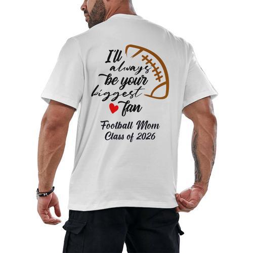 Senior Football Mom Class Of 2026 Graduation Graduate Men's Back Print T-Shirt - Best Gift Smart