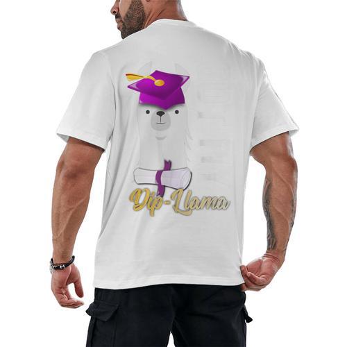 Senior Graduation 2020 Got My Dip-Llama Diploma Llama Pun Men's Back Print T-Shirt - Best Gift Smart