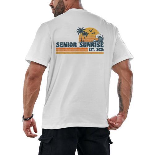 Senior Sunrise 2026 Graduation Cool Retro High School Men's Back Print T-Shirt - Best Gift Smart