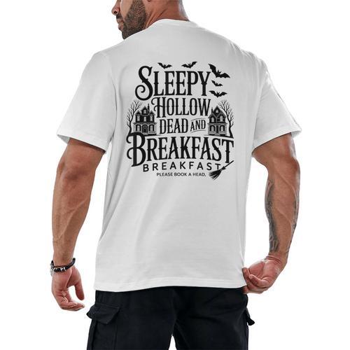Sleepy Hollow Dead And Breakfast Please Book Ahead Men's Back Print T-Shirt - Bookorys DE