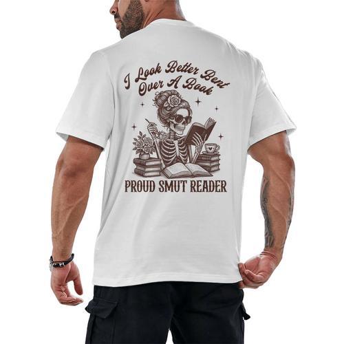 Smut Reader Spicy Romance Look Better Bent That Over A Book Men's Back Print T-Shirt - Bookorys CA