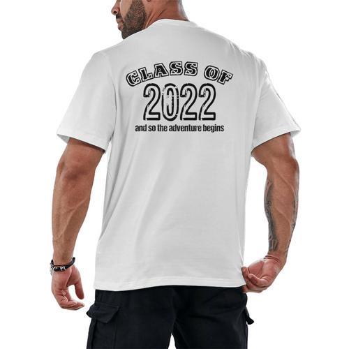 And So The Adventure Begins 2022 Graduation T-Shirt Men's Back Print T-Shirt - Best Gift Smart
