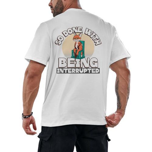 So Done With Being Interrupted Sick And Tired Introvert Premium Tri-Blend Men's Back Print T-Shirt - Raresse