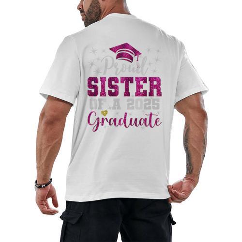 Super Proud Sister Of 2025 Graduate Senior Graduation Family Premium Tri-Blend Men's Back Print T-Shirt - Best Gift Smart
