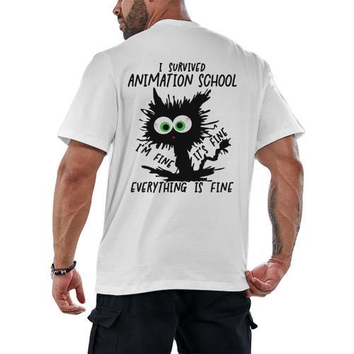 I Survived Animation School Graduation 2026 Men's Back Print T-Shirt - Best Gift Smart