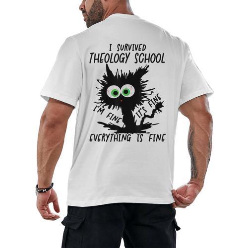 I Survived Theology School Graduation 2025 Men's Back Print T-Shirt - Best Gift Smart