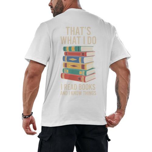 That's What i Do i Read Books And i Know Things Cute Graphic Men's Back Print T-Shirt - Bookorys DE