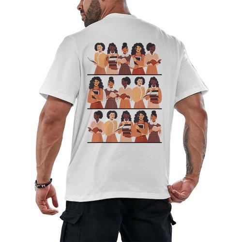 History Month Educated Black Women Girls Reading Books Men's Back Print T-Shirt - Bookorys