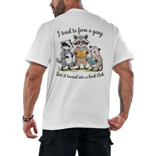 I Tried To Form A Gang But It Turned Into A Book-Club Reader Men's Back Print T-Shirt - Bookorys