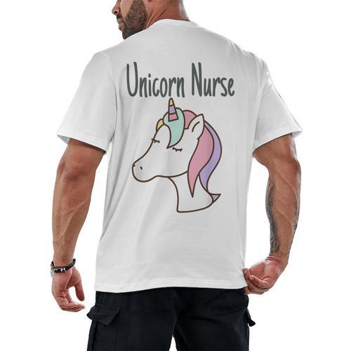 Unicorn RN Graduation T Shirt Nurse Shirts Men's Back Print T-Shirt - Best Gift Smart