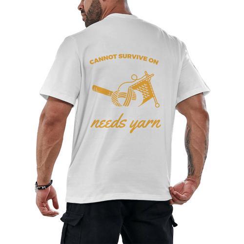 Woman Survives On Books Yarn Knitting Crochet Premium Tri-Blend Men's Back Print T-Shirt - Bookorys DE