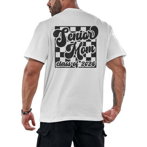 Women Senior Mom Class Of 2026 Retro Graduation Senior Mama Men's Back Print T-Shirt - Best Gift Smart