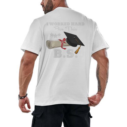 I Worked Hard For This BS Men Women Graduation Premium Tri-Blend Men's Back Print T-Shirt - Best Gift Smart