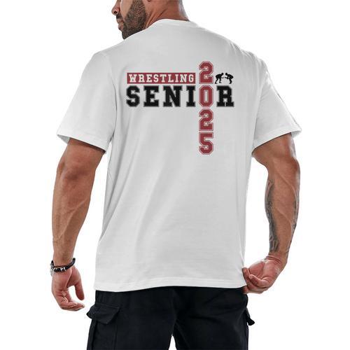 Wrestling Senior Night Wrestling Senior 2025 Graduation 69 Men's Back Print T-Shirt - Best Gift Smart