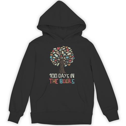 100 Days In The Books Tree Reading Teacher Student 100th Day Unisex Hoodie - Bookorys