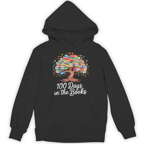 100th Day Of School Books Tree Reading Unisex Hoodie - Bookorys