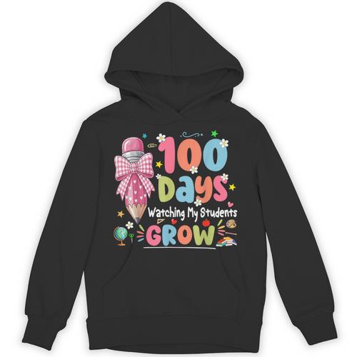 100th Day Of School Teacher Women Floral Books Unisex Hoodie - Bookorys
