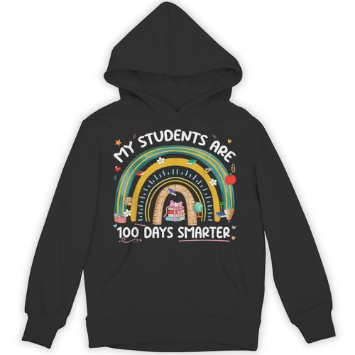 100th Day Of School Teachers Students Women Floral Books Unisex Hoodie - Bookorys DE