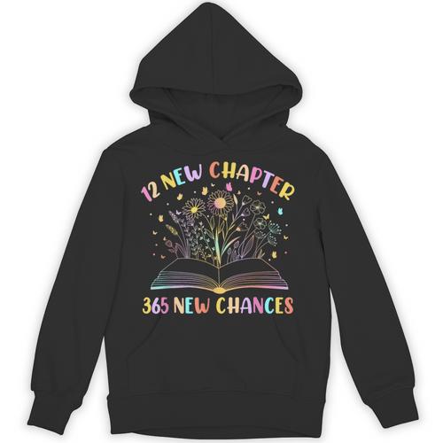 12 New Chapters 365 New Chances New Year Reading Book Tee Unisex Hoodie - Bookorys CA