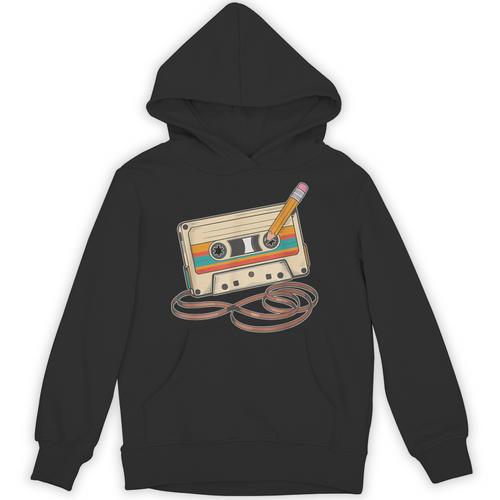 80s 90s Retro Party Costume Nostalgia Cassette Tape Pencil Unisex Hoodie - Figerry