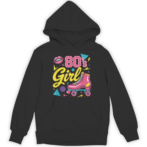 80's Girl Roller Skates Skating Eighties 1980s Nostalgia Unisex Hoodie - Figerry