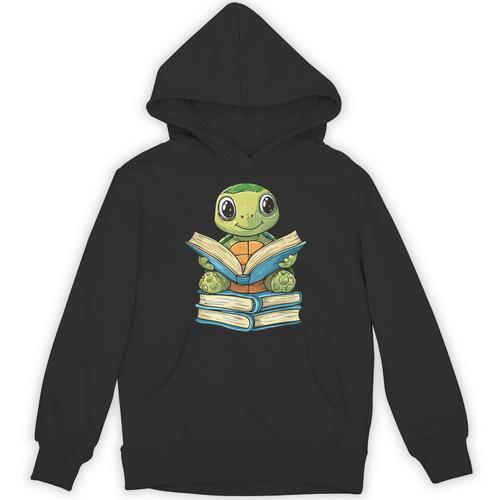 Adorable Turtle Reading Books Unisex Hoodie - Bookorys AU