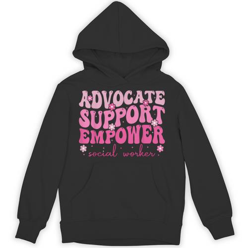 Advocate Support Empower Groovy Social Worker Graduation MSW Unisex Hoodie - Best Gift Smart