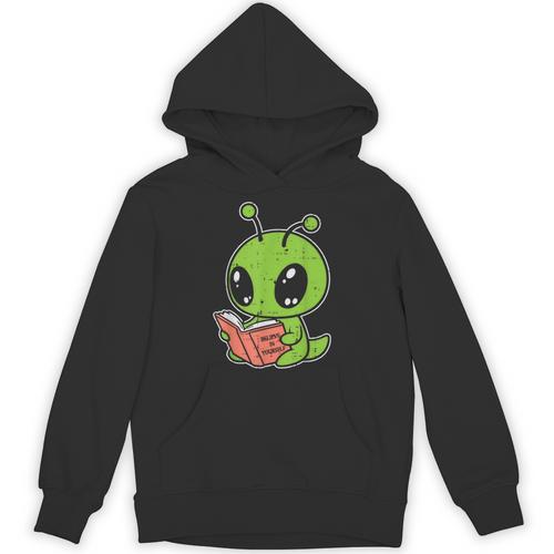 Alien Reading Book Believe In Yourself Kids Women Men Unisex Hoodie - Bookorys