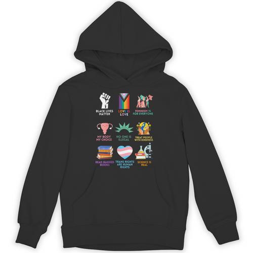 Ally Anti Trump Liberal BLM Love Is Love Banned Books Icons Unisex Hoodie - Bookorys