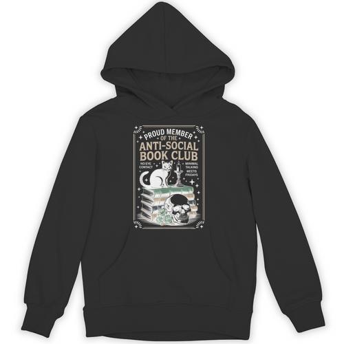 Anti-Social Book-Club Cat Graphic Unisex Hoodie - Bookorys AU