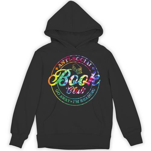 Anti Social Book Club Go Away I'm Reading Book Tie Dye Unisex Hoodie - Bookorys
