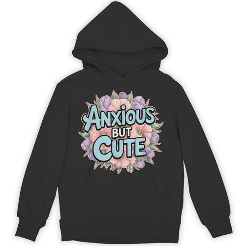 Anxious But Cute Introvert Floral Social Anxiety Unisex Hoodie - Raresse