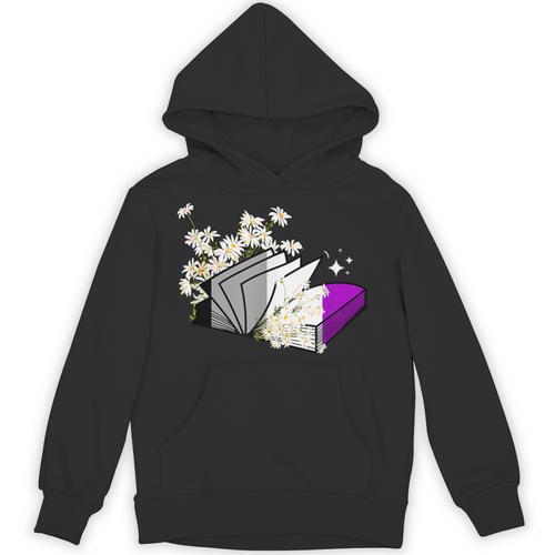 Asexual Book Lover LGBT Reading Pride Ace Flag Daisy Unisex Hoodie - Bookorys