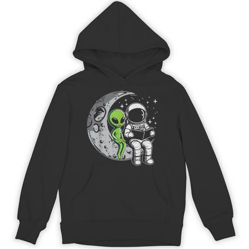 Astronaut Reading Book To Alien Moon Space Women Kids Men Unisex Hoodie - Bookorys
