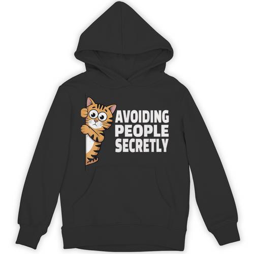 Avoiding People Secretly Cat Introvert Humor Unisex Hoodie - Raresse