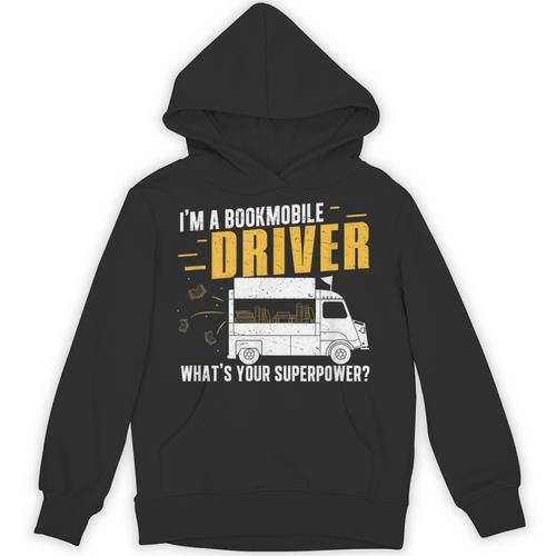 Awesome Bookmobile Driver What's Your Superpower Book Wagon Unisex Hoodie - Bookorys