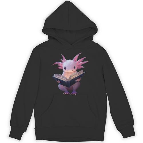 Axolotl Bookworm Reading Book Kawaii Graphic Unisex Hoodie - Bookorys