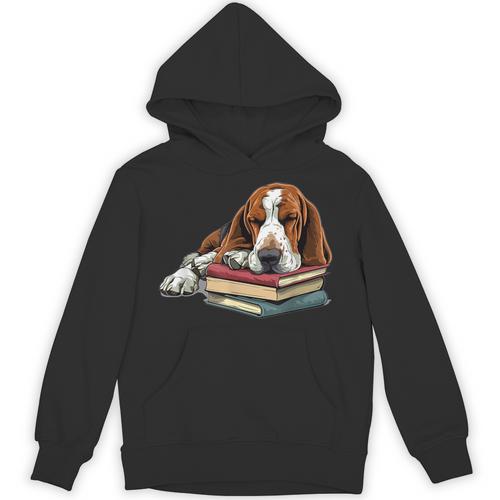 Basset Hound Books Dog Breed Graphic Unisex Hoodie - Bookorys