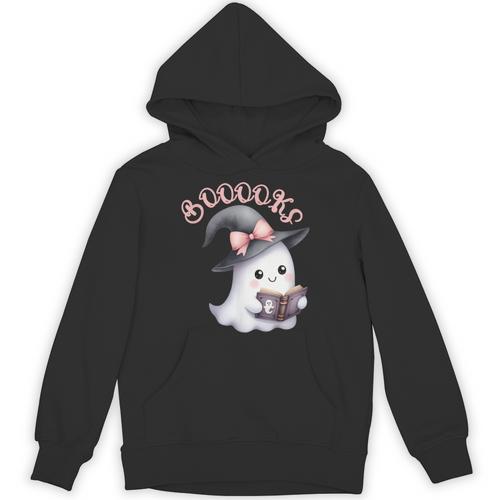 Boo Ghost Books Coquette Bow Halloween Women School Teacher Unisex Hoodie - Bookorys CA