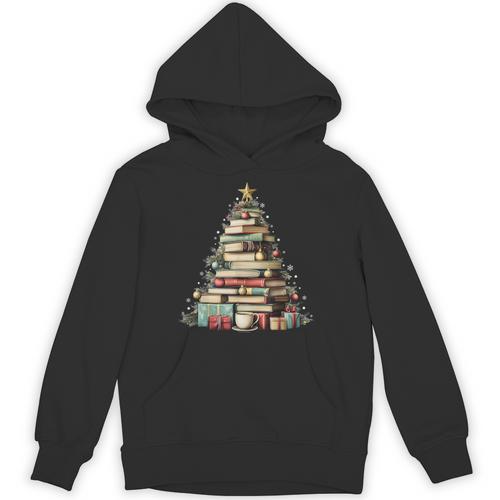 Book Christmas Tree Books Lovers Xmas Teacher Men Women Kids Unisex Hoodie - Bookorys