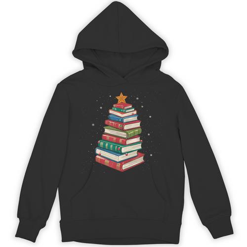 Book Christmas Tree Book Lover Teacher Librarian Men Women Unisex Hoodie - Bookorys