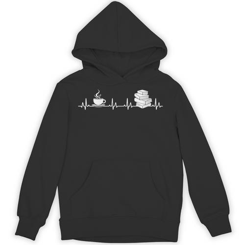 Book And Coffee Heartbeat Books Lovers Unisex Hoodie - Bookorys AU