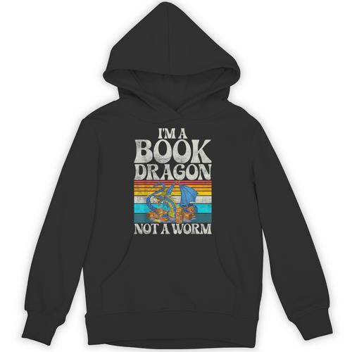 Im a Book Dragon Not a Worm Dragon Unisex Hoodie - Bookorys UK