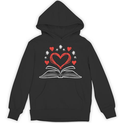 Book Heart Read Book Reading Librarian Men Women Kids Unisex Hoodie - Bookorys AU