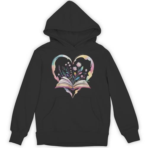 Book Lover Heart Shaped Reading Art Bookworm Unisex Hoodie - Bookorys UK