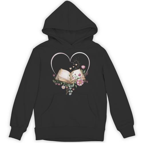 Book Lover Heart Shaped Reading Art Librarian Unisex Hoodie - Bookorys